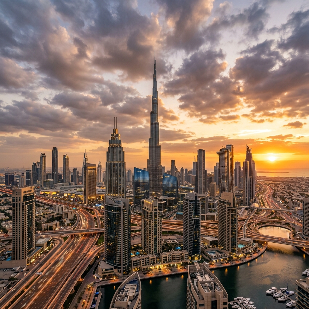 Dubai skyline panoramic view
